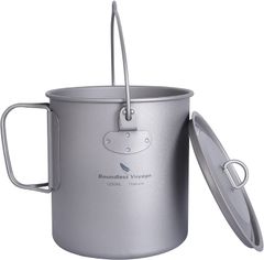 Boundless Voyage Ti3042D チタン マグカップ 1250ml クッカー キャンプ用品 ソロキャン バーベキュー 食器 アウトドア