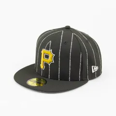 【ニューエラ正規商品】ニューエラ 帽子 59FIFTY MLB Text Stripe ピッツバーグ・パイレーツ ブラック(商品番号：14109873)