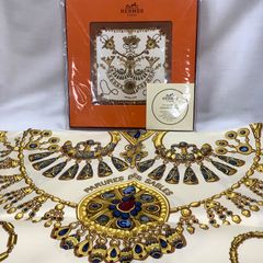 HERMES   シルクスカーフ　ブラウン　カレ90 砂漠のアクレサリー　C663