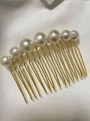 コットンパールのバレッタ