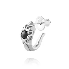 フリースタイル オニキス アラベスク フープピアス シルバー925 片耳用