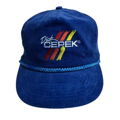 【キャップ/帽子】　90s Dick Cepek（ディックシーペック）ビンテージ コーデュロイ トラッカーキャップ　ブルー 青 オレンジ 橙 レッド 赤 イエロー 黄 ホワイト 白