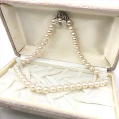 美品 あこや真珠 パール K14wg 刻印 超大珠 8.5ｍｍ～9ｍｍ ホワイト 照り良好 ネックレス アクセサリー レディース m14752