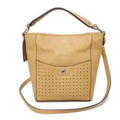 Longchamp ロンシャン スモール マドモアゼル バケット バッグ パンチング ライニング レオパード 2WAY ショルダーバッグ ロゴ エンボス キャメル ハンドバッグ 10080883005