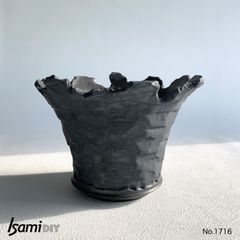 黒釉　植木鉢　8号　古代の華　No.1716