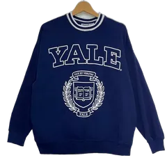 90's/90年代 YALE カレッジ イェール大学 スウェット トレーナー フロントプリント TURKEY製 メンズ XS ブルー