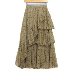 スナイデル ロングスカート ボトムス ティアードフレア ドット柄 レディース ベージュ snidel 【中古】