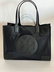 トリーバーチ エラ トートバッグ ナイロン レザー 極美品 黒 A4 通勤