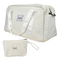 大容量ボストンバッグ スポーツジム 旅行 拡張可能 ショルダーベルト付き 3Way (ホワイト) [ホワイト]