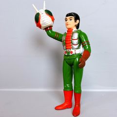 【超貴重】【当時物】仮面ライダーV3 マスク取れ ソフビ　面取れ　旧バンダイ　 ビンテージ　おもちゃ　手書き　特撮ヒーロー　昭和レトロ