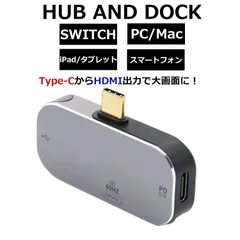HUB AND DOCK ハイハイ 会議 パーティ 出力 2WAY 急速充電 モニター テレビ 大画面 携帯 スマホ 画面共有 変換 ケーブル ディスプレイ Type-C