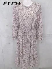 ◇ ◎ w closet 花柄 プリント フリル 長袖 膝下丈 ワンピース ホワイト マルチ レディース 【中古】 【1103150006409】のサムネイル