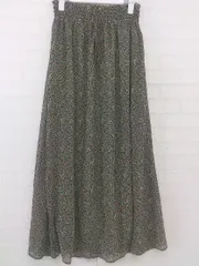 ◇ natural couture ペイズリー柄 ウエストゴム ロング フレア スカート サイズF グリーン オレンジ マルチ レディース P  【1209090000016】