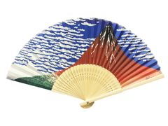 扇子 夏 おしゃれ扇子 赤富士 日本柄 ポリエステル 扇面