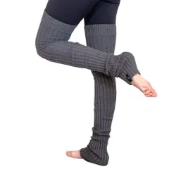 グレー [LUP] ヨガ レッグウォーマー レディース 靴下 ソックス 防寒 ロング丈 (グレー)