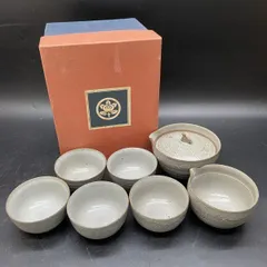 R280  茶器 絞り出し急須と湯呑茶碗のセット 橘吉 お茶呑茶碗 湯呑み 5客セット 茶器 煎茶茶碗 和食器 ※蓋一か所欠け有
