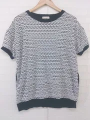 ◇ JEANASIS ジーナシス 総柄 半袖 シャツ ブラウス サイズF ホワイト ブラック レディース P  【中古】 【1210110006437】