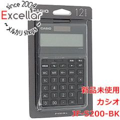 [bn:8] CASIO製　スタイリッシュ電卓 12桁 ジャストタイプ　JF-S200-BK　ブラック