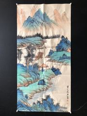 手描き 何海霞 山水図 宣紙掛軸 六尺横幅 手描き 何海霞 山水図 宣紙掛軸 六尺横幅 - メルカリ