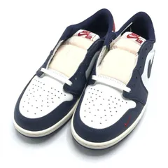 【中古】NIKE Air Jordan 1 Retro Low OG Howard/Gym Red and Midnight Navy スニーカー 28cm HQ2993-100 紺 白 赤 ナイキ[10]