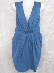 ◇ IENA イエナ バックジップ ノースリーブ ミニ カシュクール ワンピース ネイビー系 レディース 【中古】 【1002800982653】のサムネイル