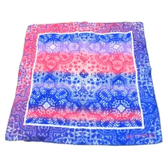 ETRO (エトロ) 総柄デザイン シルク スカーフ ハンカチ ブルーのサムネイル