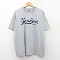 XL/古着 ナイキ NIKE 半袖 ビンテージ Tシャツ メンズ 00s MLB ニューヨークヤンキース クルーネック グレー 霜降り メジャーリーグ ベース