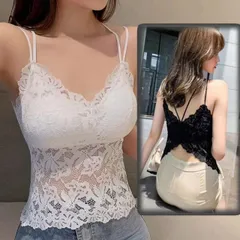 総レースキャミソール カップ付き キャミ インナートップス キャミ チューブトップ ベアトップインナー(メール便送料無料)