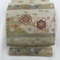 正絹 六通袋帯 【七宝 刺繍】No.1749