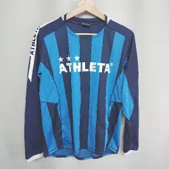 ◇ ⊂ athleta アスレタ ストライプ柄 長袖 スポーツウェア サイズM ブルー系 メンズ E  【1408220062096】