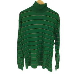 ポロゴルフラルフローレン POLO GOLF RALPH LAUREN ポニー 刺繍 タートルネック ボーダー L/S Tシャツ メンズ import：L 