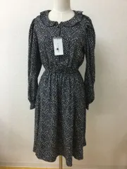 COLZA　タグ付き未使用 黒に白系小花柄ワンピ ウエストゴム