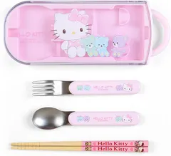 サンリオ SANRIO ハローキティ キティちゃん ランチトリオセット  箸 スプーン フォーク 015547のサムネイル