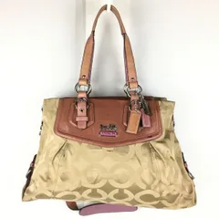 2way　COACH/コーチ　ショルダー/ハンドバッグ　茶/ブラウン　シグネチャー　/レディース　管NO.sB14-46<sale>