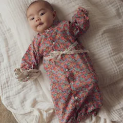 【日本製】LIBERTY リバティプリント 兼用ドレス ツーウェイドレス 50-70サイズ 女の子 男の子 赤ちゃん 新生児 ベビー 夏服 春服 秋服 おしゃれ 出産祝い 出産準備 プレゼント 50cm 60cm 70cm【There,there(ゼアゼア)】