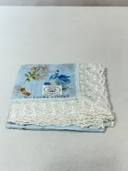 【値下げ】未使用☆LAURA ASHLEY ローラアシュレイ ハンカチ ブルー／お花