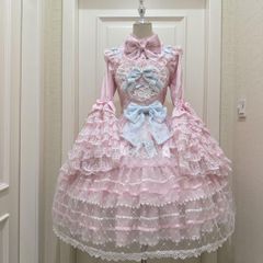 韓嬢】ロリィタドレス3点セット ピンク 甘ロリ お嬢様 めめしい