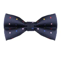 Allegra K 蝶ネクタイ ボウタイ リボン 水玉 柄 パーティー 入学式 結婚式 メンズ レディース ネイビーブルーカラフル Free Size