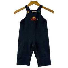 mikihouse ミキハウス ロゴ ロンパースオーバーオール size・ベビーF/ネイビー