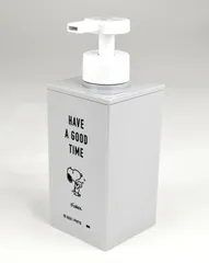 PEANUTS ディスペンサー GRAY  S サイズ　W6.8 D6.8 H17.5 PG-1421 SNOOPY 大西賢製販 グレー ピーナッツ ウッドストック アニメ キャラクター ボトル スプレー 手洗い キッチン 洗面 風呂 雑貨 かわいいグッズ