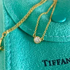 ティファニー 4.3mm ダイヤ YG バイザヤード ネックレス S138e