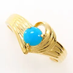 K18YG　リング　ring　指輪　13号　ターコイズ　総重量約2.7g