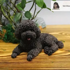 新しい未使用トイプードル 犬の置物 ドッグ 犬 オーナメント 置き物 インテリア リアル オブジェ 卓上 装飾 車内 アクセサリー カーデコレーション オシャレ かわいい 癒し プレゼント 贈り物 ブラック