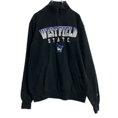 Champion ロゴスウェット トレーナー M ブラック チャンピオン ハーフジップ 裏起毛 カレッジ 古着卸 アメリカ仕入 a701-6957