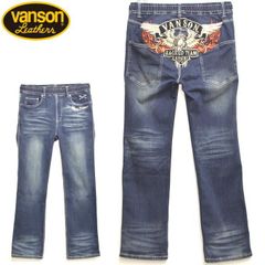 未使用級 VANSON デニム 刺繍 オーバーオール つなぎ オ－ルイン 紺