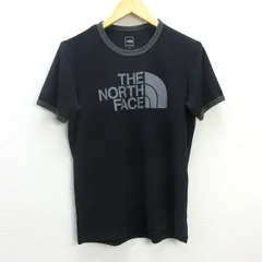 G■ノースフェイス/THE NORTH FACE  NT31880 アウトドア プリント 半袖 リンガー Tシャツ【M】黒/men's/157【中古】■