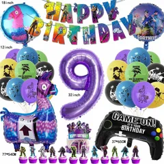 フォートナイト B 誕生日セット バルーン パーティー グッズ 風船  Forntite FIESTA アニバーサリー ハッピー バースデー 装飾 ガーランド バースデーグッズ イベント 風船 バルーン 飾り 装飾 品 豪華 小道具 大きい