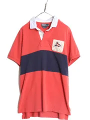 【お得なクーポン配布中!】 ポロ ラルフローレン 鹿の子 半袖 ポロシャツ メンズ XL ラガーシャツ タイプ ラグビーシャツ 半袖シャツ フラッグ ヨット クラブ パネル