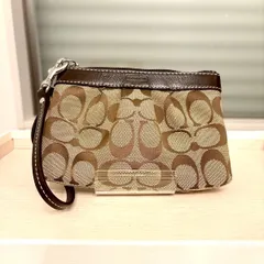 《クーポン配布中》【美品】コーチ シグネチャー リストレット ポーチ【COACH】