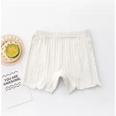 ☆ ホワイト ☆ 140cm ☆ オーバーパンツ lypans スパッツ キッズ 女の子 1分丈 オーバーパンツ 幼稚園 保育園 小学生 子ども 子供 インナーパンツ インナー アンダー 見せパン 下着 肌着 パンツ アンダーショーツパンツ ペチパンツ